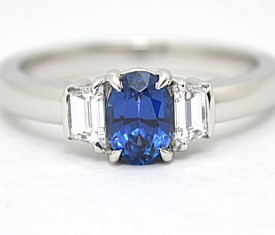 Classic style engagement ring with Montana Yogo Sapphire center and ...