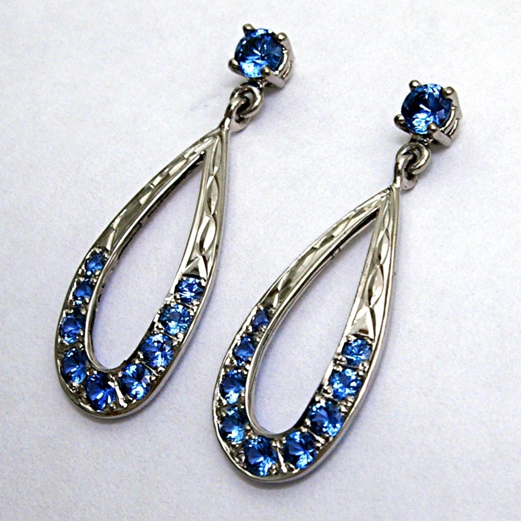 Silver and Sapphire Earrings