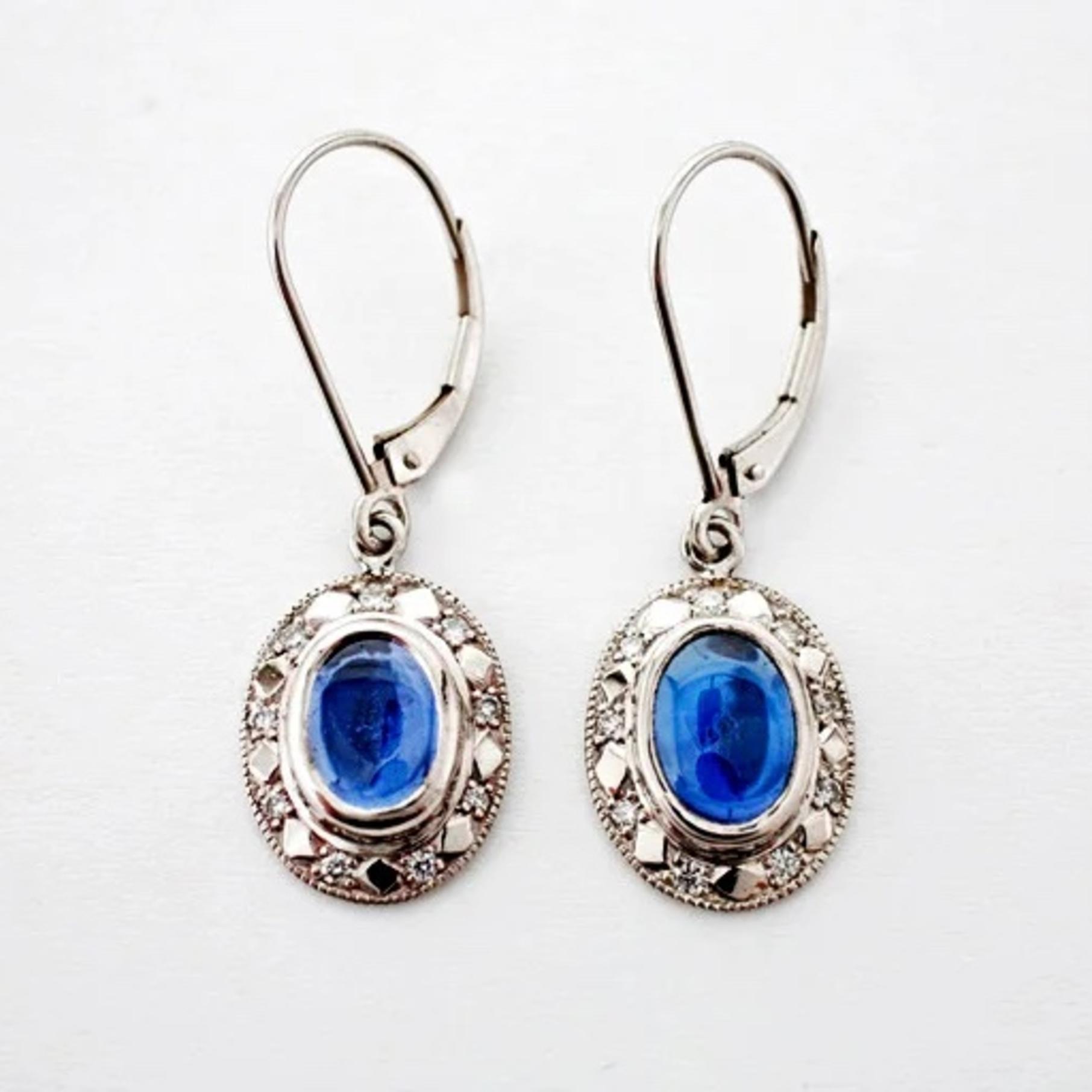 Sapphire and Silver Earrings