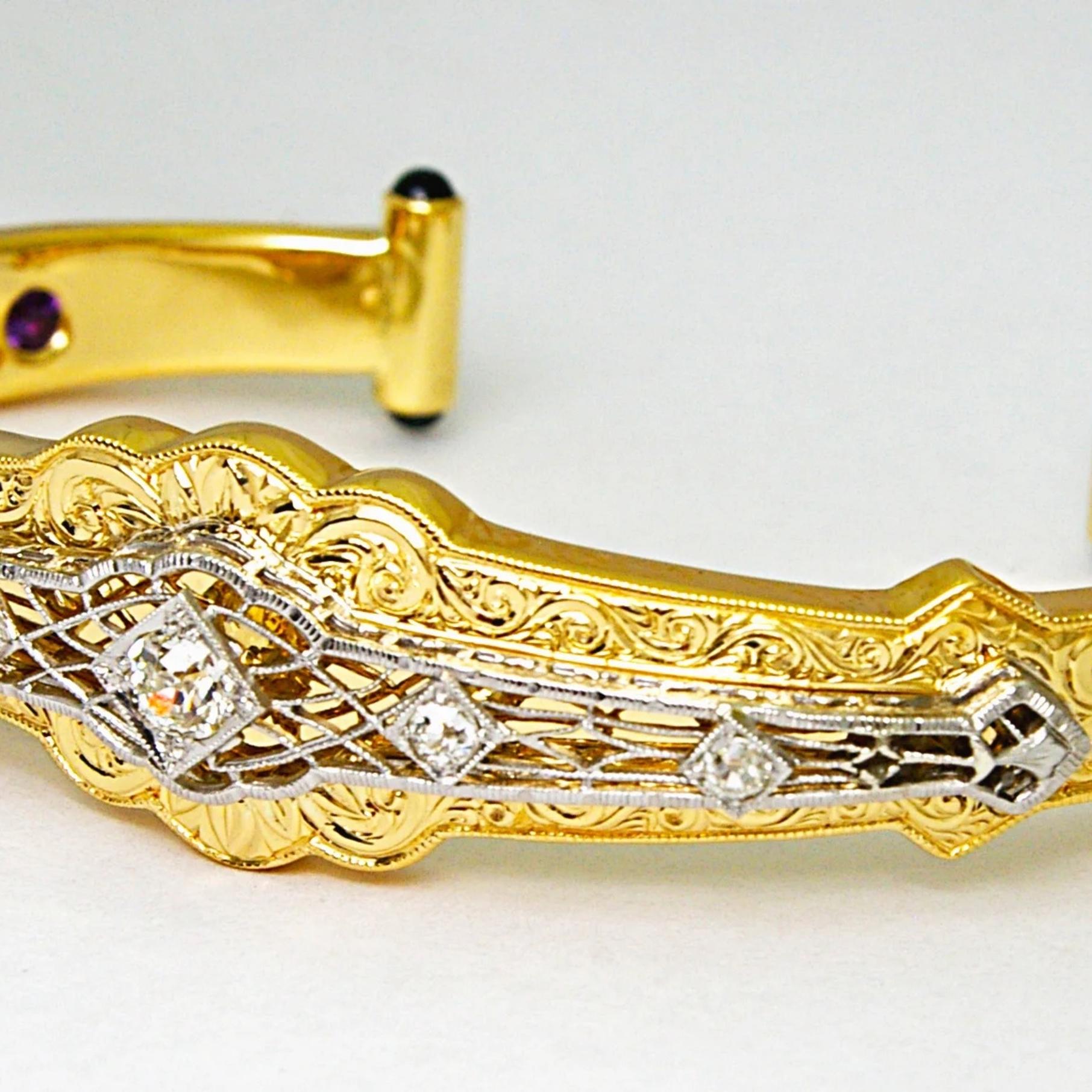 Gold, Platinum and Diamond Bracelet