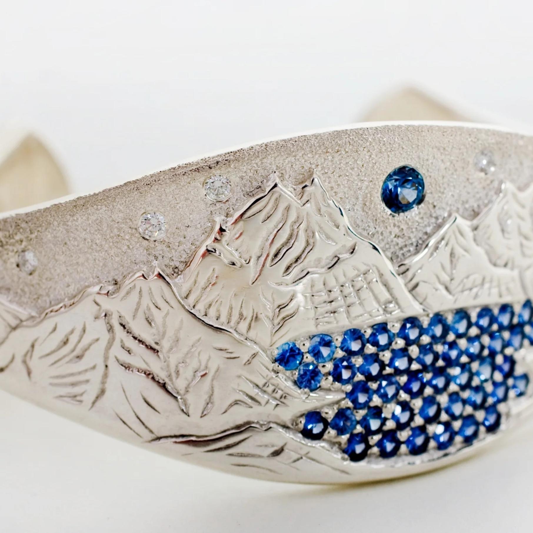 Mountain Themed Yogo Sapphire Bracelet