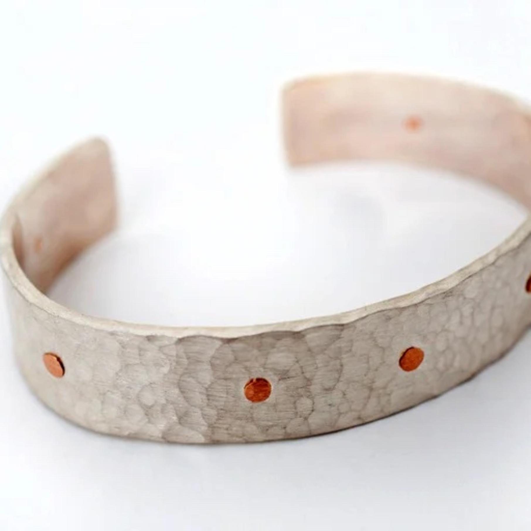 Hammer Textured Ruby Bracelet