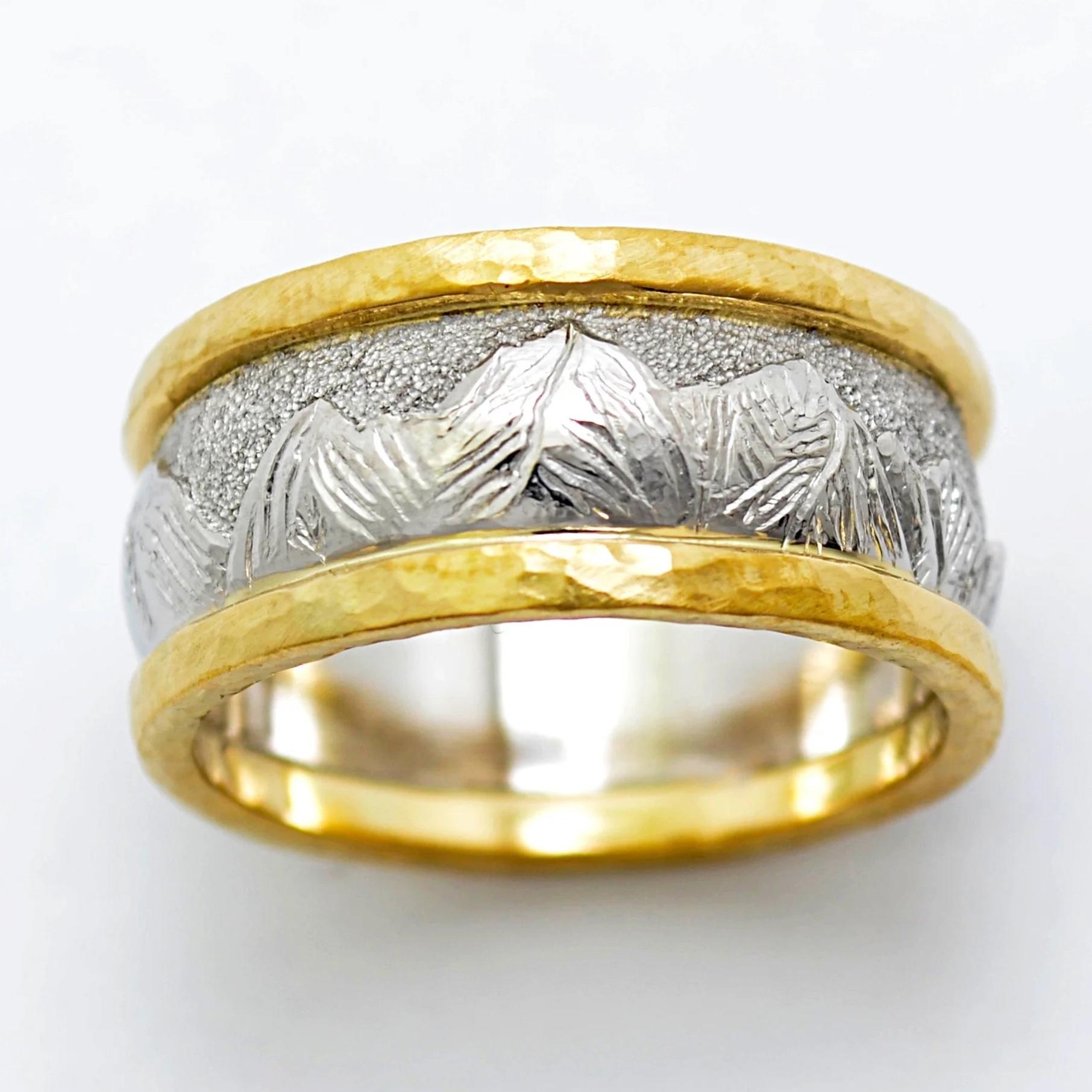 Gold and Platinum Mountain Ring