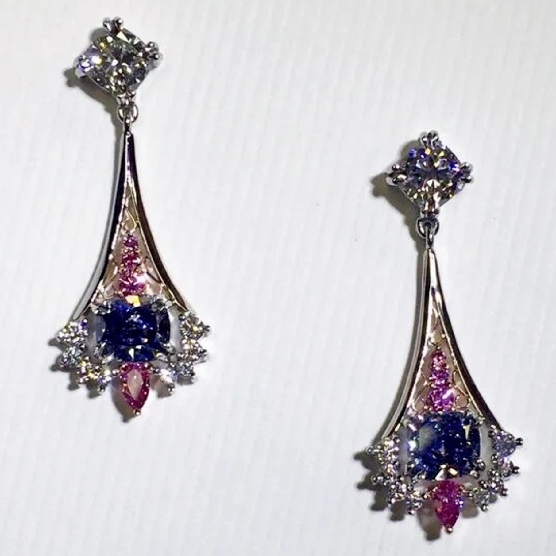 Blue Diamond Earrings