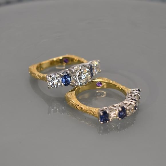 Yogo Sapphire Anniversary Rings