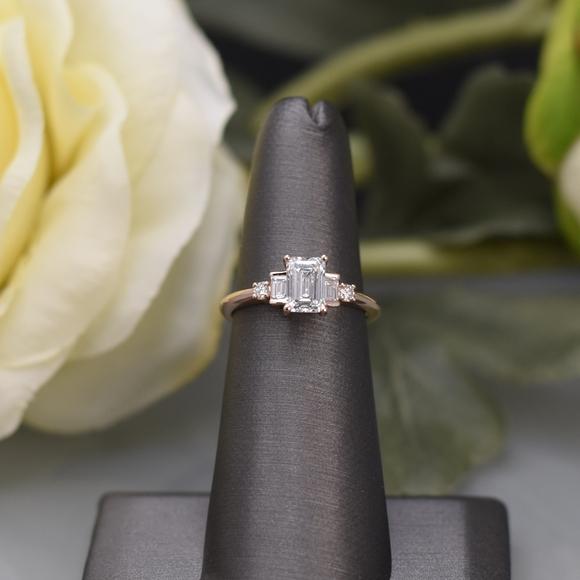 Emerald-cut Diamond Engagement Ring