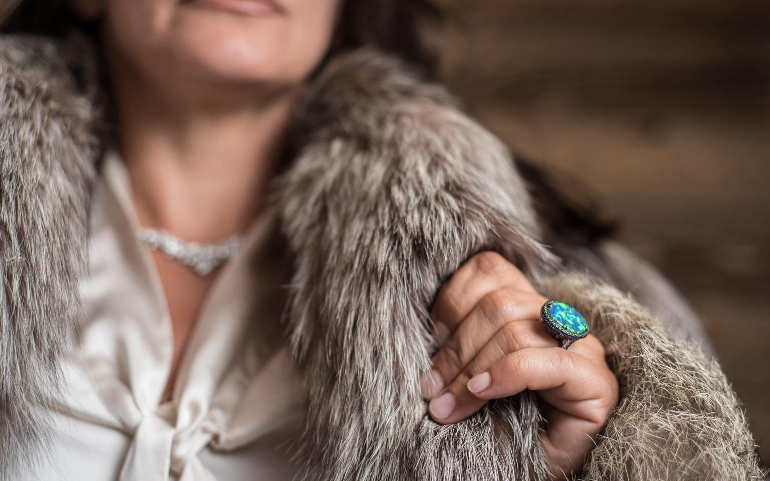 Opal Ring & Diamond Necklace